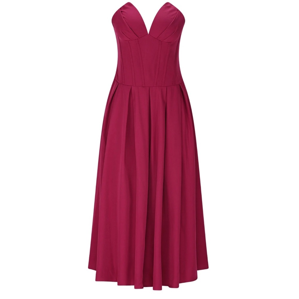 Burgundy Strapless Dress